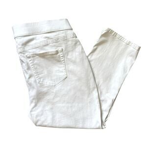ND White Pants Pull On Crop Stretch Size 12 Soft Cotton Spandex